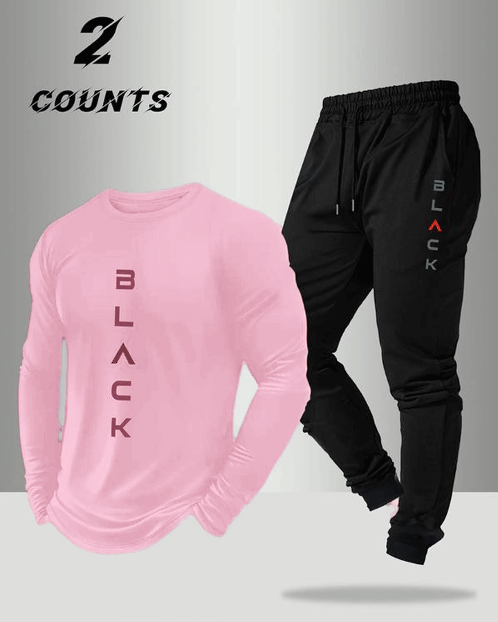 Two-Piece Set Men's Solid Color Long Sleeve Hoodie & Pants