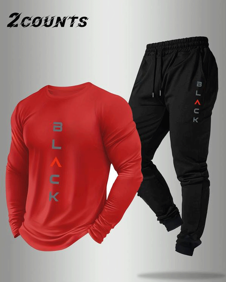 Two-Piece Set Men's Solid Color Long Sleeve Hoodie & Pants